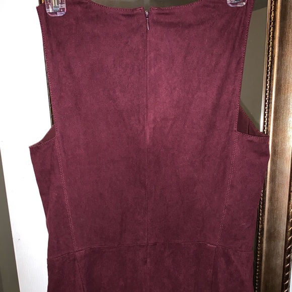 Suede burgundy drape dress - Picture 3 of 3